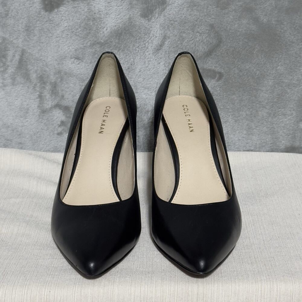 Cole Haan Womens Go To Park Pumps Size 6.5B Black Leather Pointed Toe Slip On - Picture 4 of 9